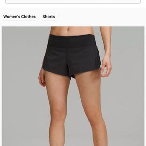Lululemon Speed Up Low-Rise Lined Short 2.5” Black